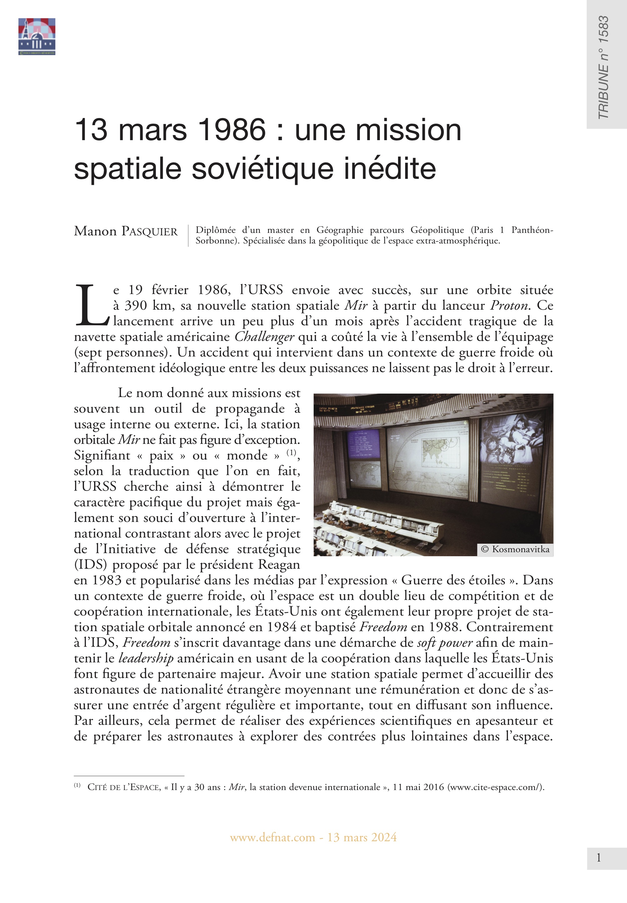 13 mars 1986 : une mission spatiale soviétique inédite (T 1583)
